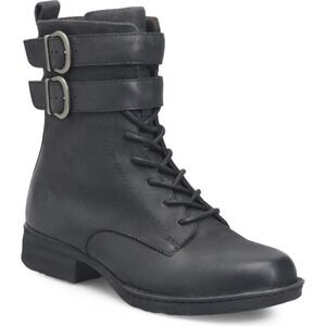 BØRN Women's Black Leather Camryn Lace-Up Boot Size 8 & 8.5